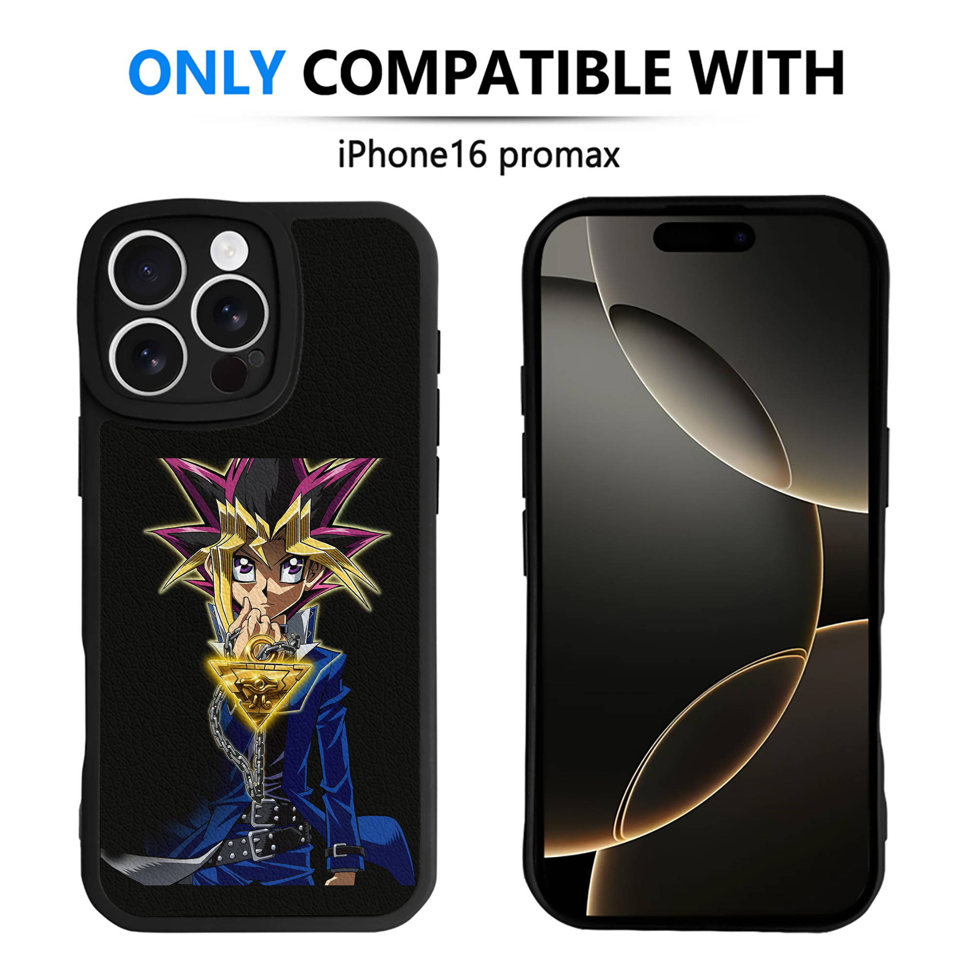 （画像用） 遊☆戯☆王 Yu-Gi-Oh! 【iPhone 16シリーズ対応】シリコンスマホケース（レザー調） 材質：シリコン